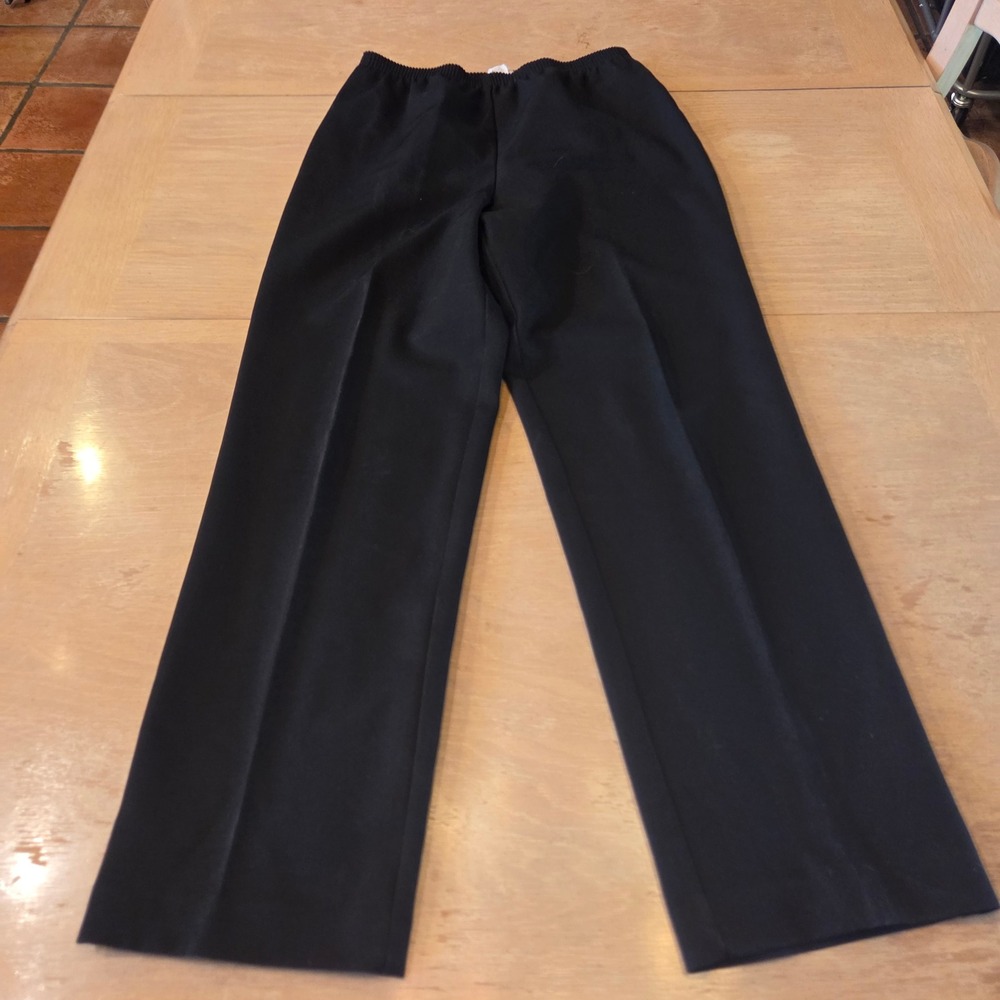 Solos by Koret Vintage Black Elastic Waist Straight Leg Pants Size 14 Regular